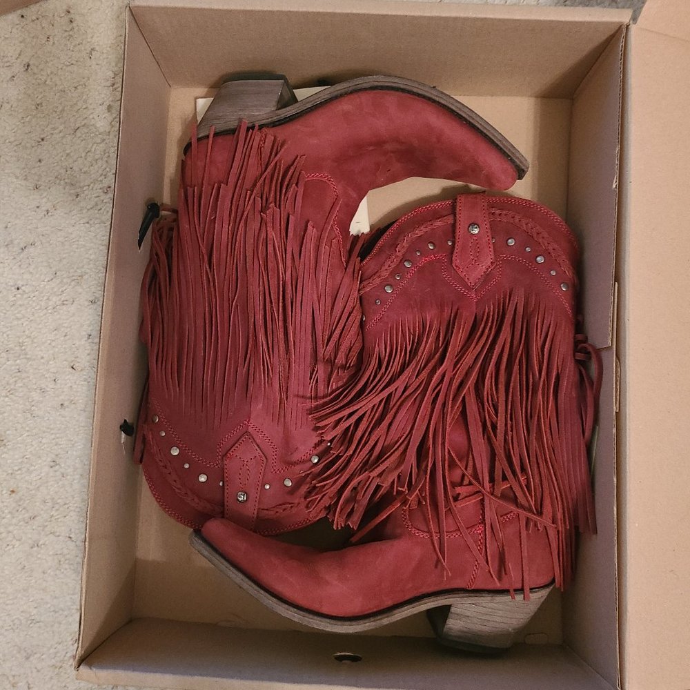 Liberty black fringe boots